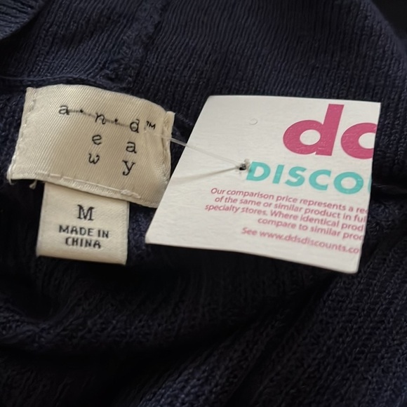 NWT  a.n.d e a w y open front lightweight Navy Color Cardigan - Picture 7 of 7